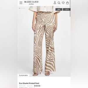 Marciano Zebra Print Wide Leg Pants